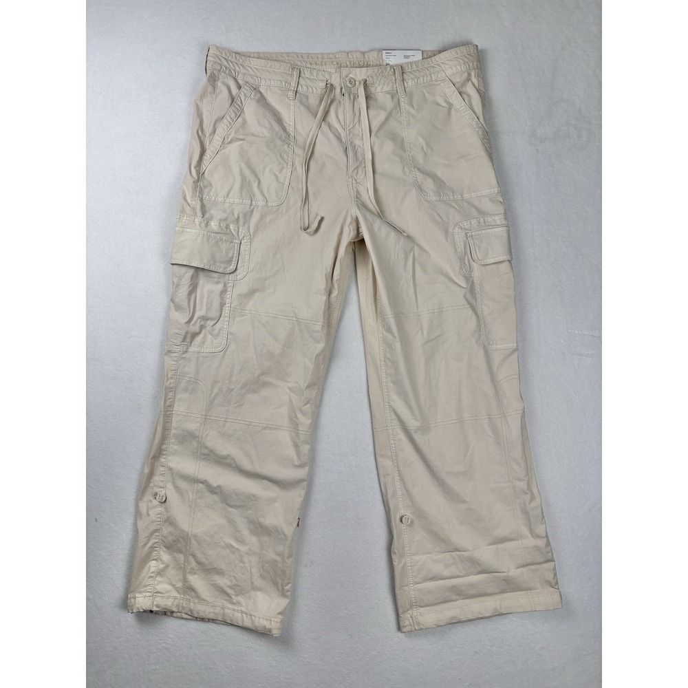 American Eagle Convertible Jogger Cargo Pants Cream High Rise‎ Women's Size 20